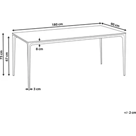 Beliani Sovareto Gartentisch 180 x 90 x 75 cm Weiß