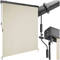 Tectake Senkrechtmarkise, verschiedene Größen, pulverbeschichtetes Aluminiumgehäuse, inkl. Wandhaltern