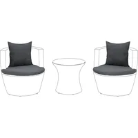 Beliani Outdoor Kissenbezug Set CAPRI Grau
