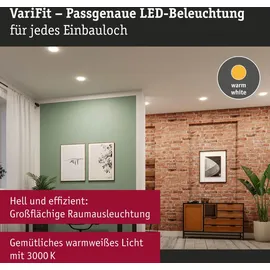 Paulmann VariFit LED Einbaupanel Veluna Edge 1 Stk. rund 160mm 1100lm 3000K Weiß