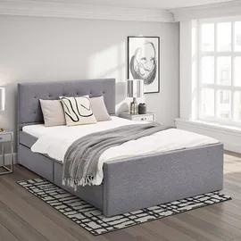 Homestyle4u Polsterbett 120 x 200 cm Grau