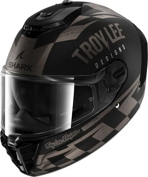 Shark Spartan RS Raceshop Troy Lee, casque intégral - Mat Noir/Gris - XS