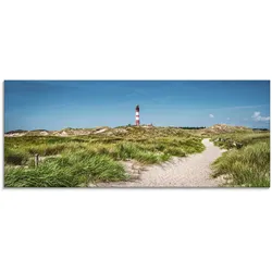 Artland Glasbild »Leuchtturm auf der Insel Amrum«, Gebäude, (1 St.), in verschiedenen Größen Artland Farbe Bild(er): blau