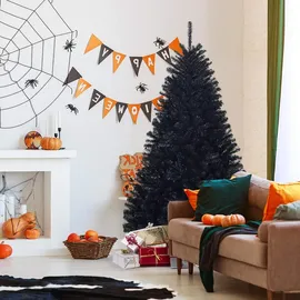 Costway Künstlicher Weihnachtsbaum Schwarz 180 cm