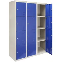 Monster Racking - 3 x 4 -türiger Fächerschrank Umkleideschrank Schließfachschrank Spind Stahl