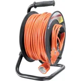 ERBA Gerätekabel-Trommel, 50m Länge, 3x1,5mm2 Kabelquerschnitt, mit Tragegriff, 7,4 kg