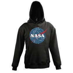 Youth Designz Kapuzenpullover Vintage NASA Kinder Hoodie Pullover für Jungen und Mädchen mit modischen Vintage Look Print schwarz 142-152 (12 Jahre)