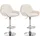 CLP 2er Set Barhocker Braga Samt creme/Metall in Chromoptik