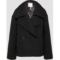 QS - Oversized Cabanjacke aus Bouclé, Damen, schwarz, XL