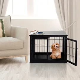 PawHut Hundekäfig Transportbox 81 x 58,5 x 66 cm Schwarz