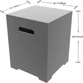 ELEMENTI Abdeckung für 5 kg Gasflasche 40 x 40 x 51 cm Beton Grau