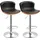 Homcom Barhocker mit Fußstütze Barstuhl mit Rückenlehne, Bistrohocker, Esszimmerstuhl höhenverstellbar drehbar Kunstleder, Schwarz, 46 x