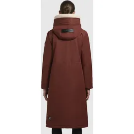khujo Damen Wintermantel warmer Parka mit weichem Teddyfleece an der Kapuze Taillenzugband und magnetischer Abdeckleiste Agneta-YM Coconut Brown Gr. M - M