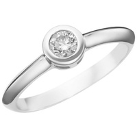 Luigi Merano Ring mit Brillant in Zargenfassung, Gold 585 Ringe Weiss Damen