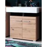 trendteam Waschbeckenunterschrank Amanda (Unterschrank in Ast Eiche, 2-türig, 60 x 56 cm) 2 Stauraumfächer beige