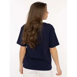 Zwillingsherz T-Shirt "Feel Good Club", Damen, Gr. L/XL, marine, Sweatware, Obermaterial: 100% Baumwolle, bestickt, unifarben, klassisch hüftbedeckend, Rundhals, Shirts T-Shirt, Rundhals, einfarbig, kleine Stickerei vorne