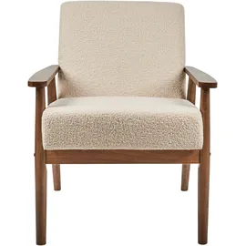 Beliani Sessel ESRUM Bouclé 62 x 79 x 80 cm Beige/Braun