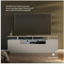 Blumfeldt Perth Lowboard 150 x 40 x 50 cm Weiß Holz/MDF