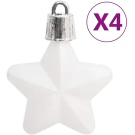 vidaXL 111-tlg. Weihnachtskugel-Set Weiß und Grau Polystyrol