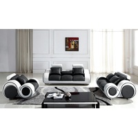 JVmoebel Sofa Polster Sitz Couch 3 Sitz Sofa Sofas Couchen Leder Dreisitzer jvmoebel, Made in Europa schwarz