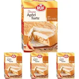 RUF Apfeltorte, Backmischung für eine Apfel-Torte mit Sahne-Creme und Zimt-Zucker, Apfel-Zimt-Torte, vegan (Packung mit 4)