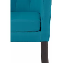 Home Affaire "Colorado", blau (petrol, wenge), B:60cm H:94,5cm T:60cm, Polyester, Stühle, Beine aus massiver Buche, wengefarben lackiert
