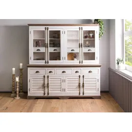 MASSIVMOEBEL24.DE Buffet Mango 204 x 50 x 210 cm Weiß