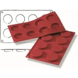 SCHNEIDER Silikon-Backform, Florentiner, rot 115006 , Höhe: 12 mm, Ø 60 mm