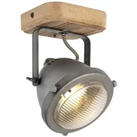 QAZQA Industriespot Stahl mit Holz kippbar - Emado