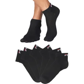 Fila UNISEX INVISIBLE PLAIN SOCKS Kurzsocken 6-Paar Schwarz 43-46