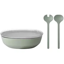 Mepal SILUETA Servierschale mit Deckel & Salatbesteck 4000 ml Nordic Sage