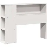 vidaXL Kopfteil mit Stauraum Weiß 100 cm Massivholz Kiefer
