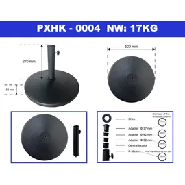 casa.pro Sonnenschirmständer Bionaz Ø50x5,5 cm Beton 17 kg Schwarz