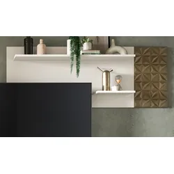 Inn.Furn Wandboard weiß, Gold 140 cm mit 3D-Struktur Relief