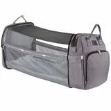 all Kids United all Kids United® Wickelrucksack Deluxe mit Kinderbett - Babytasche Wickeltasche Set: Baby-Rucksack, Wickelauflage, integriertem Babybett, Kinderwagen-Haken (Grau) - 45 x 35 x 20 cm