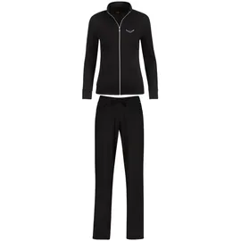 TRIGEMA Jogginganzug » Freizeitanzug mit Kristallsteinen«, (2 tlg.), Gr. M, schwarz, , 56365963-M