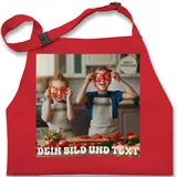 Kinderschürze Schürze Kinder Jungen Mädchen - Dein Bild oder Foto und Text Kochen Geschenk - 2-6 Jahre - Rot - kinderbackschürzen selbst drucken kochschürze kinderkochschürzen selber gestalten - 2-6 Jahre