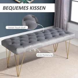 Homcom Sitzbank Bettbank Grau 116 x 44,5 x 49 cm