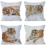 CEVAN Linen Kissenbezüge Lang Kissenbezug Yogakissen Tiger Kissenbezüge Sofakissen Kissenbezug Leinen Kissenbezüge Sofa Dekor 40x40cm,4Pcs