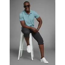 MAN'S WORLD Poloshirt Kurzarm, lockere Passform, unifarben, Gr. 52/54 (L), blaugrau, , 45311433-52