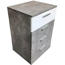 Hti-Living Nachtschrank Nina 45 x 38 x 70 cm Grau/Weiß