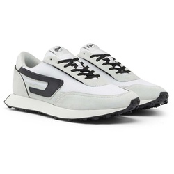 DIESEL Herren Sneaker - S-RACER LC, Schnür-Schuhe, Leder Weiß/Schwarz EUR 43