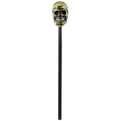 Boland Kostüm Voodoo-Szepter Totenkopf, Handlicher Stab mit vergilbtem Schädel schwarz