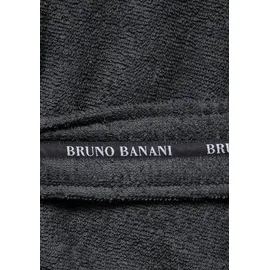 Bruno Banani Herrenbademantel BRUNO BANANI "Danny, Normallänge & Überlänge, auch in extra lang, Hotelbademantel" Gr. XL, grau (anthrazit), L:125cm, Walkfrottee, Hausmäntel, mit Logostreifen, Herren Bademantel aus 100% Baumwolle, S-4XL
