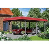 SKANHOLZ Skan Holz Carport Wendland 409 x 628 cm Alu-Dach Blende Rot