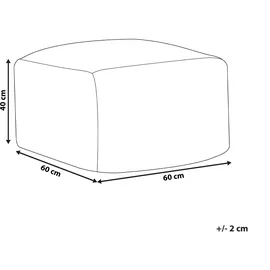 Beliani Pouf Zeugma Wolle 60 x 40 x 60 cm Beige