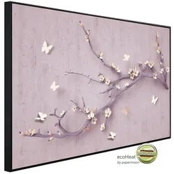 papermoon Infrarotheizung »EcoHeat - Blumen mit Schmetterlingen rot«, Matt-Effekt - bunt