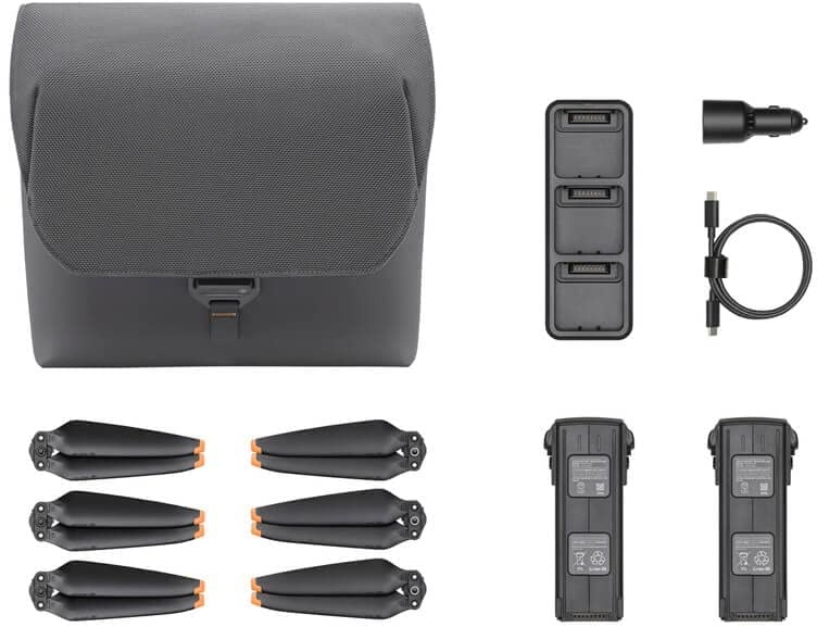 Original Mavic 3 Fly More Kit für DJI Mavic 3/Mavic 3 Classic/Mavic 3 Pro Zubehör Combo mit 2 Mavic 3 Akku New Mavic 3 100W Akku Ladehub Schultertasche Auto Ladegerät 3 Paar Propeller