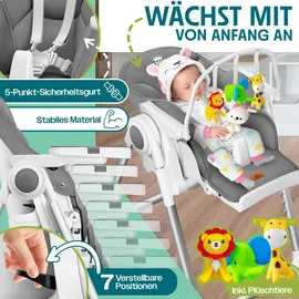 Kidiz 3in1 Hochstuhl Dunkelgrau inkl. Spielbügel