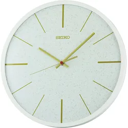 Wanduhr SEIKO, weiß, Wanduhren, H: 4,5cm, Quarzuhr, durchlaufende Sekunde, Wohnzimmer, Esszimmer, Büro